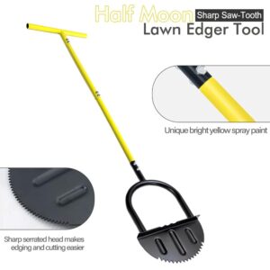Manual Lawn Edging Tool with T-Handle and Serrated Half-Moon Blade, Garden Edge Trimmer for Clean Bo product image