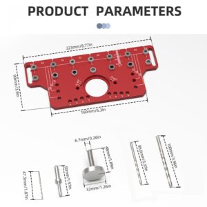 2-In-1 Cabinet Door Drilling Locator Template For Hinge And Handle Installation, Alloy Woodworking P Product Image