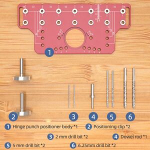 2-In-1 Cabinet Door Drilling Locator Template For Hinge And Handle Installation, Alloy Woodworking P Product Image