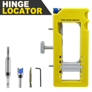 Hinge Mortise Template Jig for Wooden Doors with Adjustable Router Guide and Drill Bit Set for Preci product image