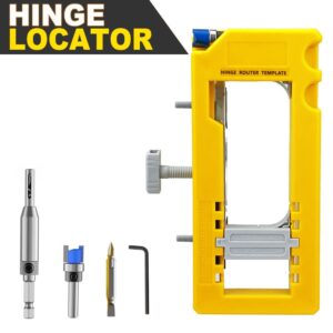 Hinge Mortise Template Jig for Wooden Doors with Adjustable Router Guide and Drill Bit Set for Preci product image