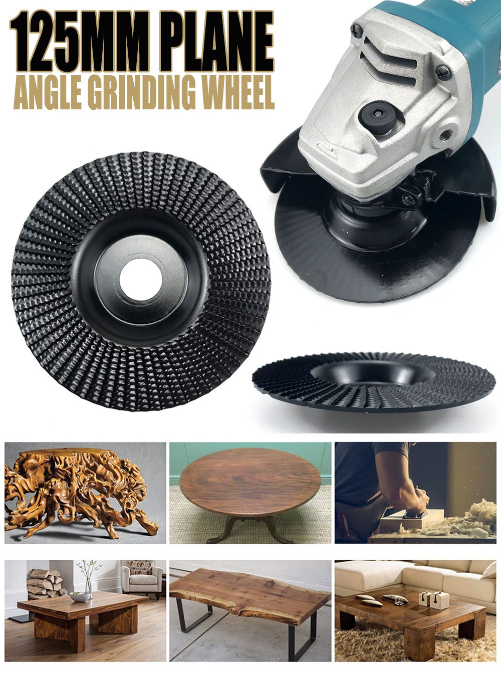 125Mm Angle Grinder Wood Carving Disc - Beveled Shaping – Sumo Deals Angle Grinder Wood Carving Disc 125Mm Flat Beveled Shaping Wheel For Woodworking Diy Polishing Debur Product Image