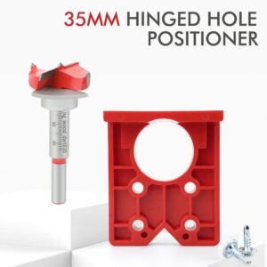 Hinge Hole Locator Kit With 35Mm Forstner Bit And Hex Wrench For Cabinet Door Installation, Woodwork Product Image