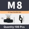 Z-Shaped Hand Knob Nut with Copper Threads for Woodworking Fixture Clamping, Machinery Adjustment, F product image
