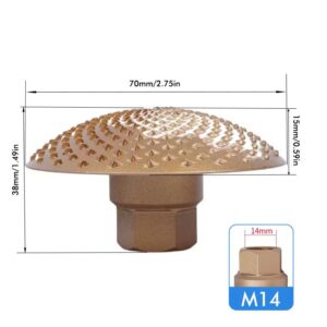Wood Carving Grinding Head for M14 Angle Grinder, Carbon Steel Polishing Wheel Attachment for Woodwo product image