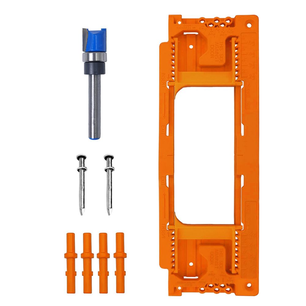Adjustable Door Hinge Routing Template Kit – Sumo Deals Adjustable Door Hinge Routing Template Jig Kit With Alloy Trimming Bit And Locating Pins For Woodwor Product Image