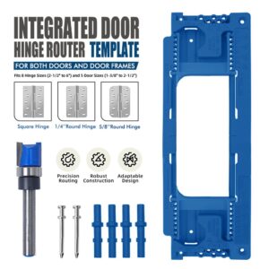Adjustable Door Hinge Routing Template Jig Kit With Alloy Trimming Bit And Locating Pins For Woodwor Product Image