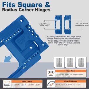 Adjustable Door Hinge Routing Template Jig Kit With Alloy Trimming Bit And Locating Pins For Woodwor Product Image