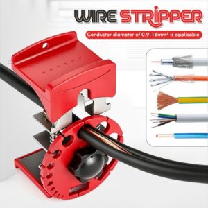 Manual Wire Stripper Tool with Adjustable Blade and Multi-Hole Rotary Dial for Electrical Wiring, Ca product image