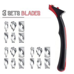Contour Scraper Set with 6 Replaceable Stainless Steel Blades and Metal Sharpening File, Ergonomic A product image