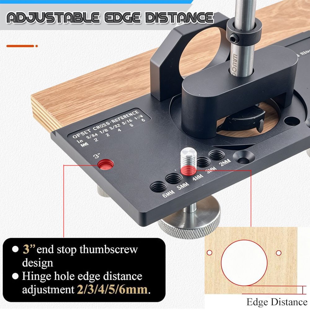 Hidden Hinge Drilling Jig | Cabinet Door Installation Tool – Sumo Deals Hidden Hinge Drilling Jig Template Locator For Cabinet Door Installation, Adjustable Punch Positione Product Image
