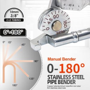 Manual Tube Bender Tool With Dual Long Handles And Angle Scale For Copper Aluminum Thin Steel And St Product Image