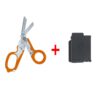 Multi-Function Folding Emergency Shear with 420HC Stainless Steel Blades, Non-Slip Rubber Handle, Qu product image