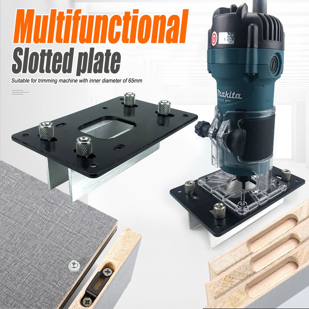 Aluminum Router Base Slotting Jig For Woodworking – Sumo Deals Multifunctional Aluminum Router Base Slotting Jig For Woodworking, Adjustable Trimming Machine Base Product Image