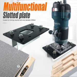 Multifunctional Aluminum Router Base Slotting Jig for Woodworking, Adjustable Trimming Machine Base product image