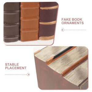 Resin Faux Book Stack Elegant European Style Decorative Prop 3 Pieces Product Image