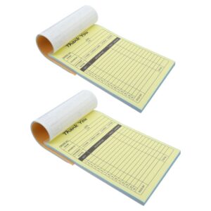 2- Invoice Receipt Books with Carbon Copy for Small Business, Retail, and Restaurant Use - White product image