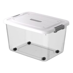 Extra Large Plastic Storage Container with Rolling Wheels, Heavy Duty Organizer Box for Garage Home, product image