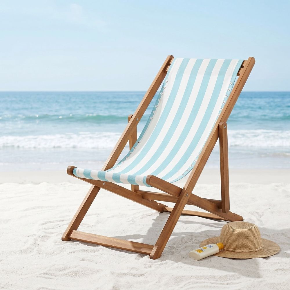 Sky Blue Beach Chair Fabric Replacement – Sumo Deals Sky Blue Beach Chair Fabric Replacement For Outdoor Folding Recliner Patio Lawn Use Product Image