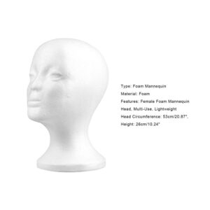 Cheers.us 2 Pieces/Set Styrofoam Head Female Foam Wig Head Mannequin Manikin Cosmetics Model Head Wi Product Image