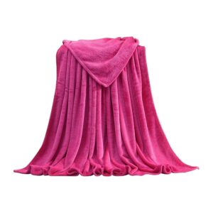 Blanket Super Soft Warm Solid Warm Micro Plush Fleece Blanket Throw Rug Sofa Bedding Hot Pink product image