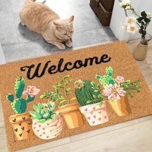 Home Kitchen Rugs And Mats Green Cactus Welcome Mat Product Image