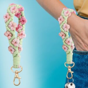 Pendant Decoration Gradient Rose Wrist Strap Fashion Hand Woven Key Chain Pendant Design Is Magnific product image