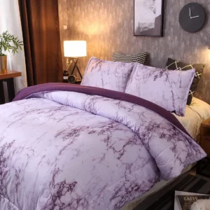 Purple Marble Whisper Comforter Quilted Doona Set Product Image