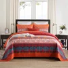 100% Cotton Rust Sapphire Boho Floral Coverlet Bedspread Set product image