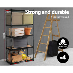 Giantz 4X1.8M Garage Shelving Warehouse Rack Black – Sumo Deals Giantz 4X1.8M Garage Shelving Warehouse Rack Pallet Racking Storage Shelve Black Product Image