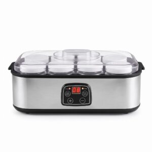 Devanti Yoghurt Maker Machine With 8X180Ml Glass Cups Temp Control Black Product Image