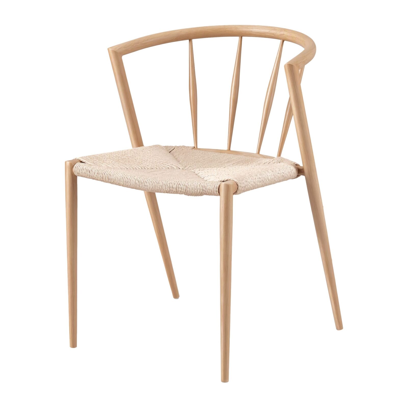 Artiss Wishbone Dining Chair - Woven Seat Accent – Sumo Deals Natural Wood Dining Chair With Curved Spindle Back And Woven Rope Seat, Light Oak Finish.