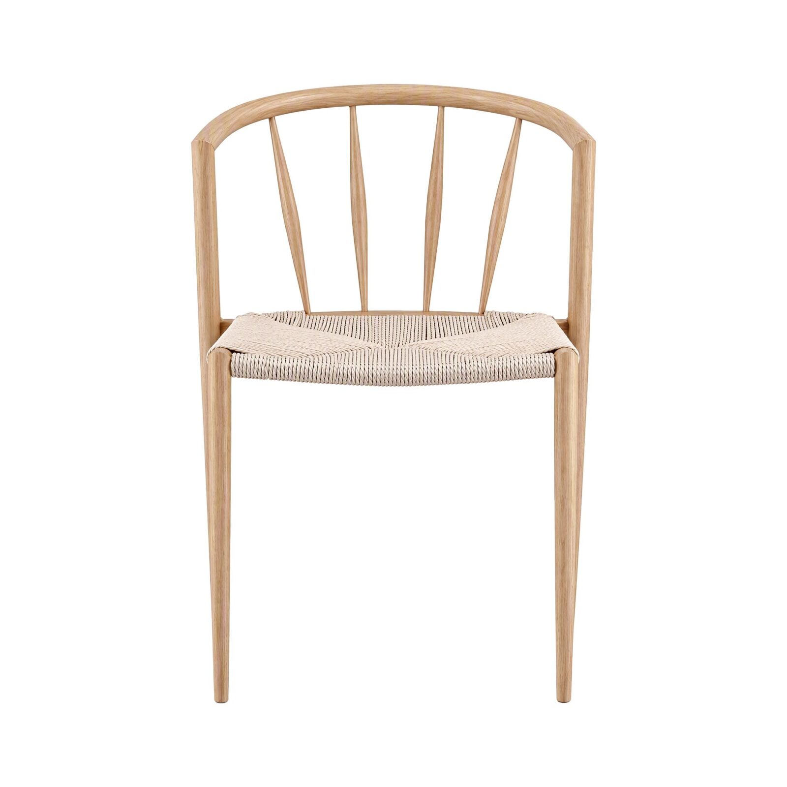Artiss Wishbone Dining Chair - Woven Seat Accent – Sumo Deals Natural Light Oak Wood Dining Chair With Curved Backrest, Spindle Back, And Woven Beige Paper Cord Seat.