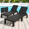 Gardeon 2X Foldable Sun Lounges Outdoor Recliner Patio Beach Chair Slatted Black product image