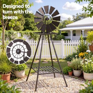 Gardeon Garden Windmill Metal Outdoor Yard Decor 160Cm Bronze Product Image
