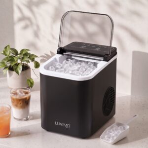 LUVIMO 12kg Ice Maker Machine Full Open Cover Deep Clean - Black product image