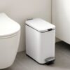 Cefito 5L Pedal Rubbish Bin Carbon Steel Rectangular Trash Can Removable Bucket White product image
