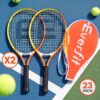 Everfit 23 Inch Tennis Racket Set of 2 Pack Lightweight Cushioned Grip Orange product image