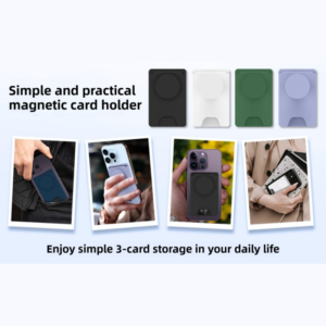 Magnetic Card Wallet &Amp; Stand For Iphone 14/13/12 (2-Pack) – Sumo Deals Magnetic Silicone Phone Wallet In Black, White, Green, And Purple, For 3-Card Storage.