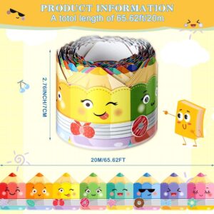 Cute Faces Crayon Trim Bulletin Board Borders 65.6Ft – Sumo Deals 65.6Ft Colorful Paper Pencil Border Trim For Classroom Decoration, Bulletin Boards, And Party Decor.