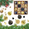 44-Piece Christmas Ornaments Set | Multi-Colour Baubles – Sumo Deals Assorted Gold &Amp; Navy Blue Plastic Christmas Ornaments With Glitter, Matte, Shiny, And Textured Finishes For Tree Decor.