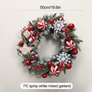 50Cm Christmas Garland: Red Pine With Berries &Amp; Balls – Sumo Deals Flocked Pe Christmas Wreath, 50Cm, With Red Ornaments, Berries, White Snowflakes, And