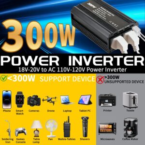 300W Power Inverter For Makita 18V Batteries – Sumo Deals 300W Power Inverter Compatible With Makita, Dc 18V To Ac 110-120V Battery Inverter, Portable Battery Product Image