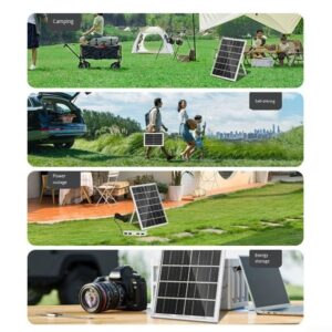 6W 5V Solar Panel Usb Charger – 4 Usb Ports For Fans &Amp; Electronic Devices, Solar Battery Charger W Product Image