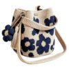 Handmade Crochet Flower Tote Bag For Women, Purse Boho Crochet Purse Crossbody Shoulder Beach Bag Da Product Image