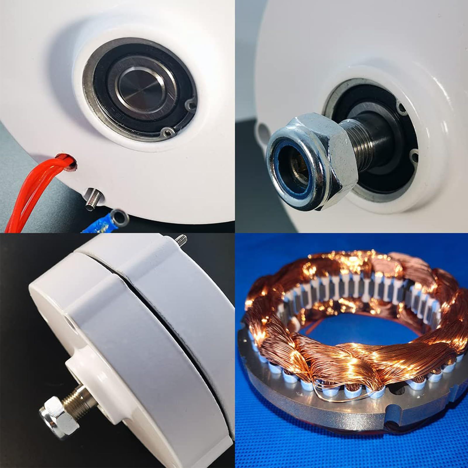 200W Permanent Magnet Generator For Diy Off-Grid – Sumo Deals Wind Turbine Generator Parts: White Casing, Metal Bearings, Copper Coil Stator, For Wind Power Generation.