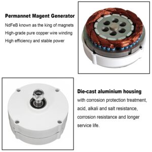 200W Permanent Magnet Generator For Diy Off-Grid – Sumo Deals White Permanent Magnet Generator With Copper Wire Winding, Die-Cast Aluminum Housing For Stable Power Generation.