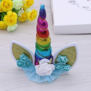 Colorful Floral Cake Topper Decoration for Birthday Parties, Showers, and Themed Party Supplies product image