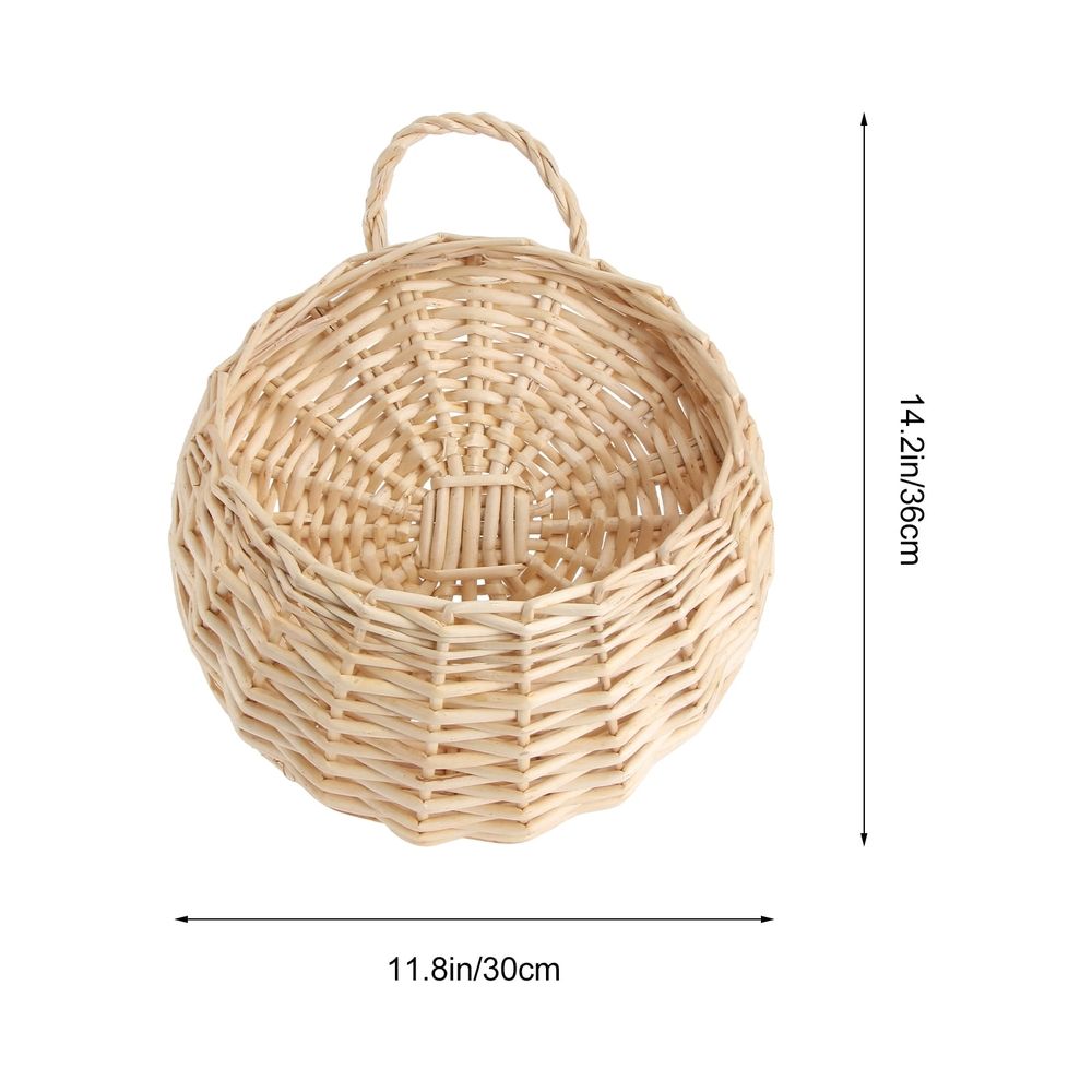 Hanging Wall Baskets | Beige Wicker &Amp; Metal, 2-Piece Set – Sumo Deals Hanging Wall Basket For Decoration Beige Wicker And Metal With Natural Look Fits Various Home Scenes Product Image
