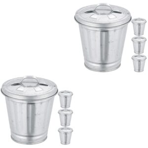 8 pcs Mini Countertop Trash Can Firm Desktop Waste Basket Trash Can Storage Bucket for Student product image